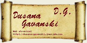 Dušana Gavanski vizit kartica